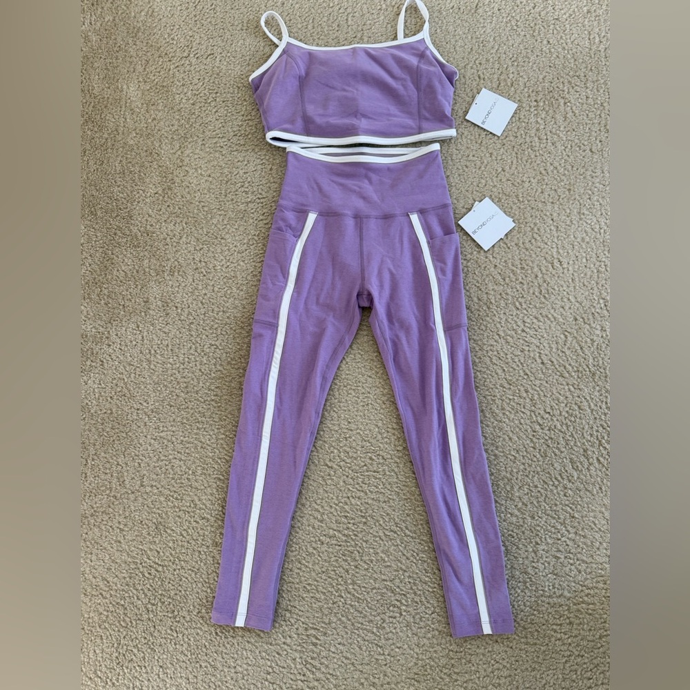 Beyond Yoga Purple and White Jumpsuit